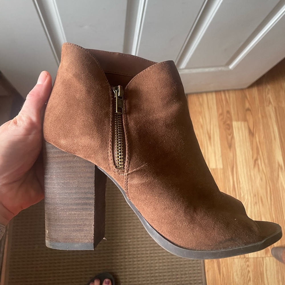 carlos by carlos santana open toe suede booties